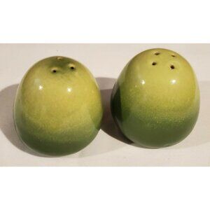 Round Green Vintage Salt & Pepper Shakers